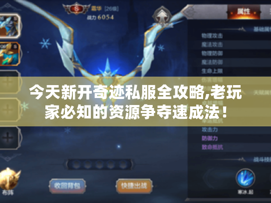 今天新开奇迹私服全攻略,老玩家必知的资源争夺速成法！