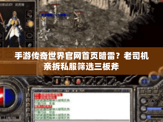 手游传奇世界官网首页暗雷？老司机亲拆私服筛选三板斧