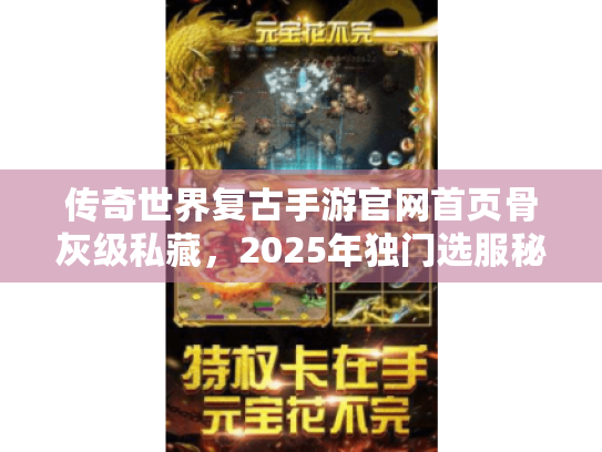 传奇世界复古手游官网首页骨灰级私藏，2025年独门选服秘籍