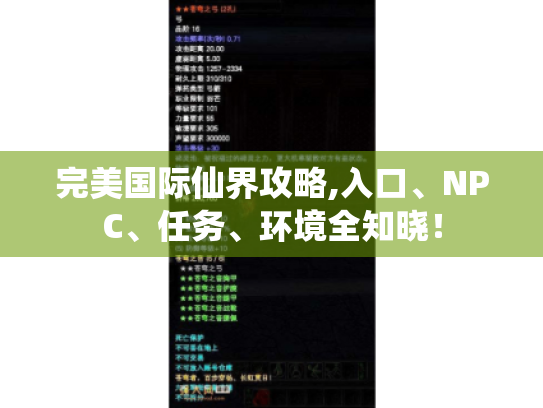 完美国际仙界攻略,入口、NPC、任务、环境全知晓！