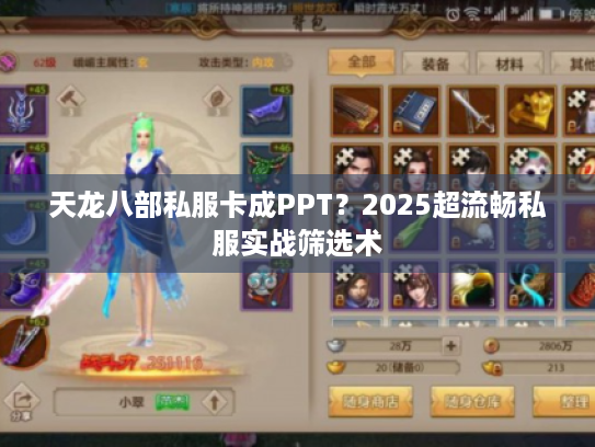 天龙八部私服卡成PPT？2025超流畅私服实战筛选术