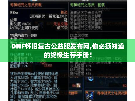 DNF怀旧复古公益服发布网,你必须知道的终极生存手册！