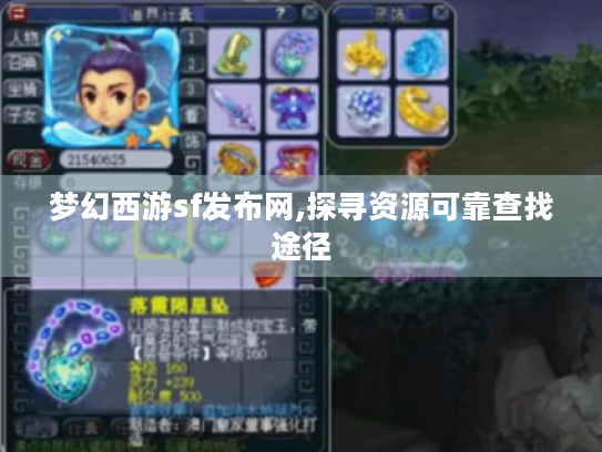 梦幻西游sf发布网,探寻资源可靠查找途径