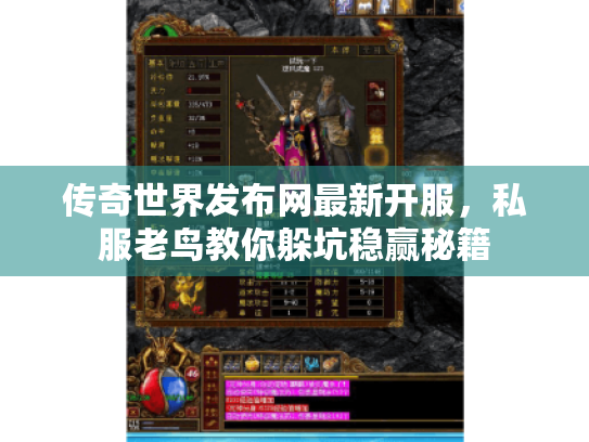 传奇世界发布网最新开服,私服老鸟教你躲坑稳赢秘籍 传奇世界发布网最新开服,私服老鸟教你躲坑稳赢秘籍