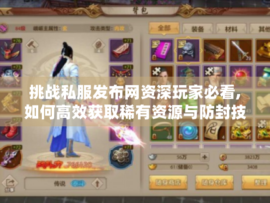 挑战私服发布网资深玩家必看,如何高效获取稀有资源与防封技巧