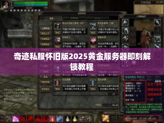 奇迹私服怀旧版2025黄金服务器即刻解锁教程 奇迹私服怀旧版2025黄金服务器即刻解锁教程