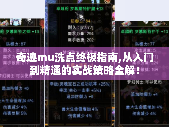 奇迹mu洗点终极指南,从入门到精通的实战策略全解！