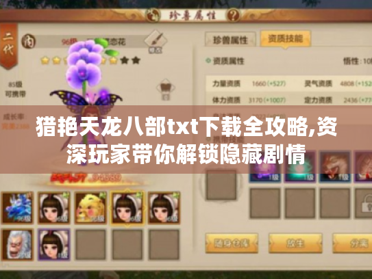 猎艳天龙八部txt下载全攻略,资深玩家带你解锁隐藏剧情