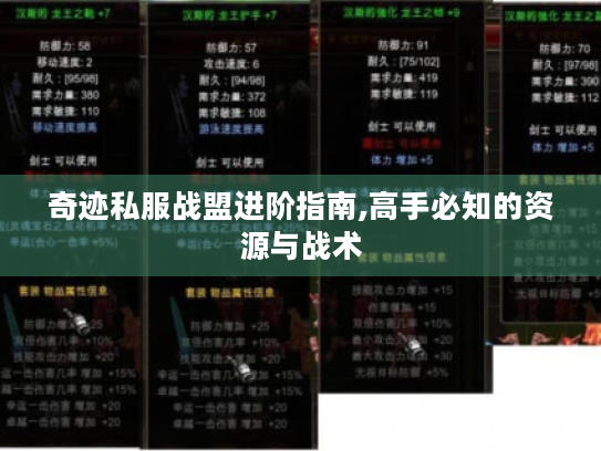 奇迹私服战盟进阶指南,高手必知的资源与战术