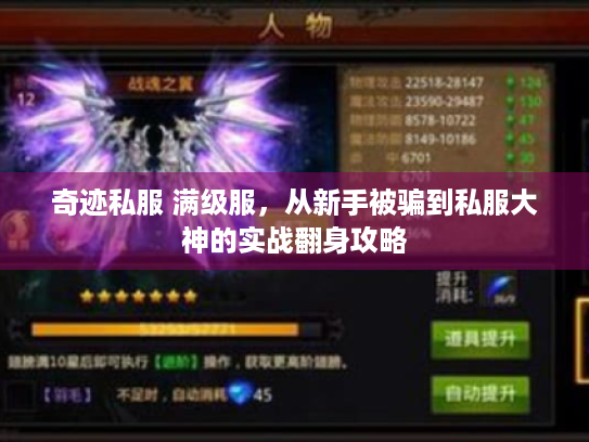 奇迹私服 满级服，从新手被骗到私服大神的实战翻身攻略