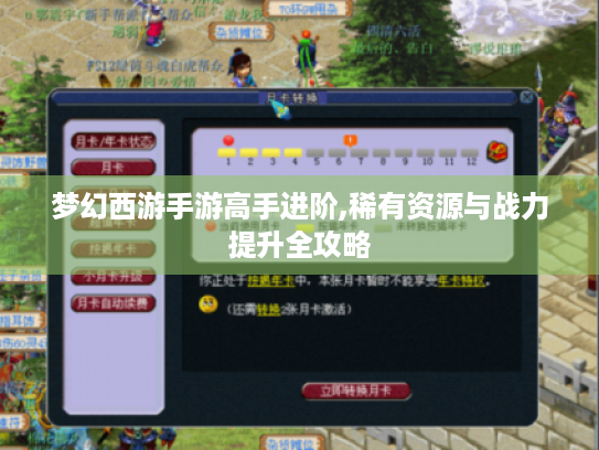 梦幻西游手游高手进阶,稀有资源与战力提升全攻略