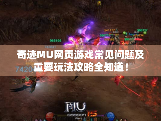 奇迹MU网页游戏常见问题及重要玩法攻略全知道！