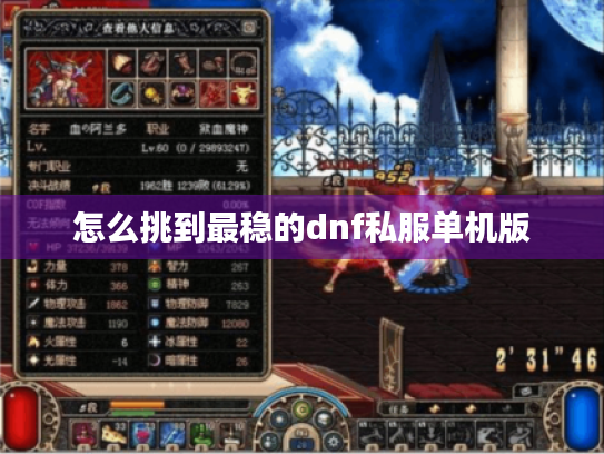 怎么挑到最稳的dnf私服单机版