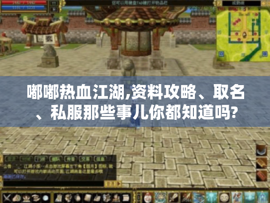嘟嘟热血江湖,资料攻略、取名、私服那些事儿你都知道吗?