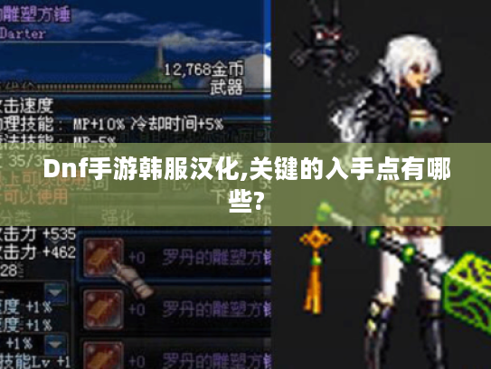 Dnf手游韩服汉化,关键的入手点有哪些?
