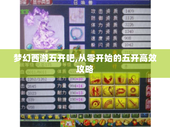 梦幻西游五开吧,从零开始的五开高效攻略