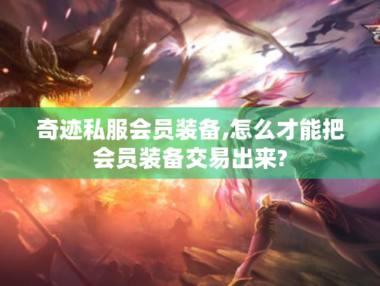 奇迹私服会员装备,怎么才能把会员装备交易出来?