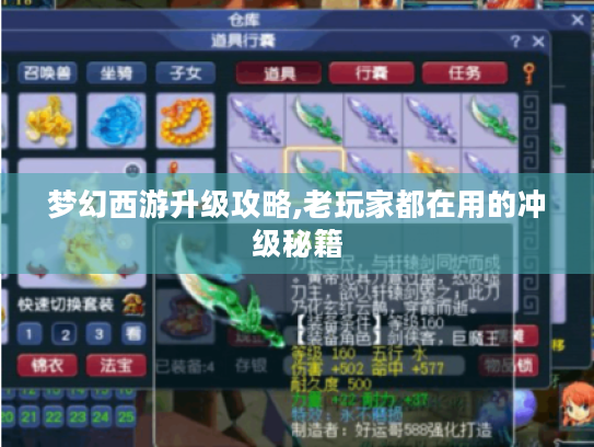 梦幻西游升级攻略,老玩家都在用的冲级秘籍