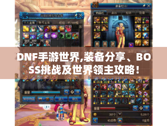 DNF手游世界,装备分享、BOSS挑战及世界领主攻略！