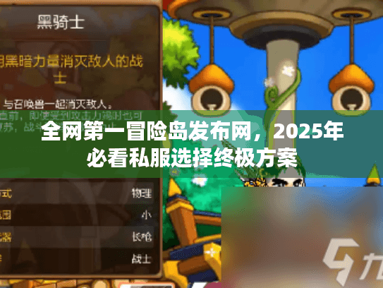 全网第一冒险岛发布网，2025年必看私服选择终极方案