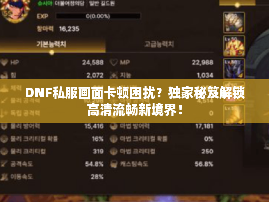 DNF私服画面卡顿困扰？独家秘笈解锁高清流畅新境界！