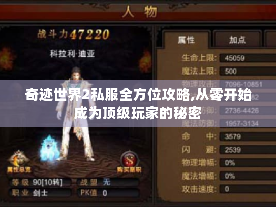 奇迹世界2私服全方位攻略,从零开始成为顶级玩家的秘密