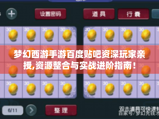 梦幻西游手游百度贴吧资深玩家亲授,资源整合与实战进阶指南! 梦幻西游手游百度贴吧资深玩家亲授,资源整合与实战进阶指南!