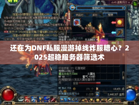 还在为DNF私服漫游掉线炸服糟心?2025超稳服务器筛选术 还在为DNF私服漫游掉线炸服糟心?2025超稳服务器筛选术