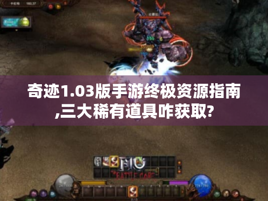 奇迹1.03版手游终极资源指南,三大稀有道具咋获取?