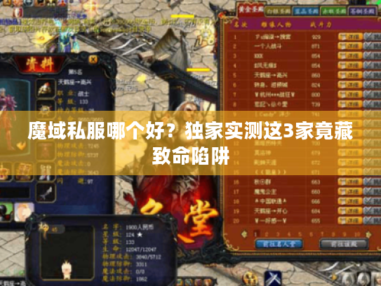 魔域私服哪个好？独家实测这3家竟藏致命陷阱