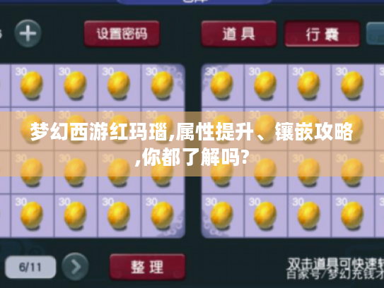 梦幻西游红玛瑙,属性提升、镶嵌攻略,你都了解吗?