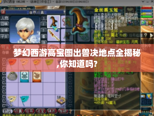 梦幻西游高宝图出兽决地点全揭秘,你知道吗?