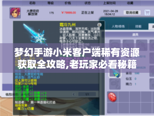 梦幻手游小米客户端稀有资源获取全攻略,老玩家必看秘籍