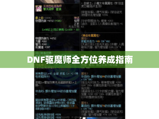 DNF驱魔师全方位养成指南
