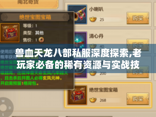 兽血天龙八部私服深度探索,老玩家必备的稀有资源与实战技巧