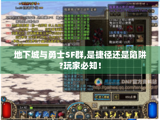 地下城与勇士SF群,是捷径还是陷阱?玩家必知！