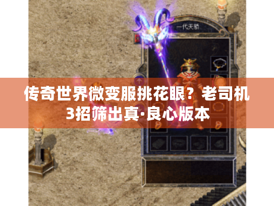 传奇世界微变服挑花眼？老司机3招筛出真·良心版本