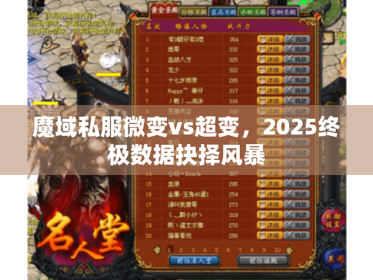 魔域私服微变vs超变，2025终极数据抉择风暴