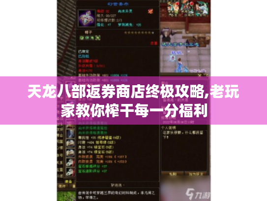 天龙八部返券商店终极攻略,老玩家教你榨干每一分福利