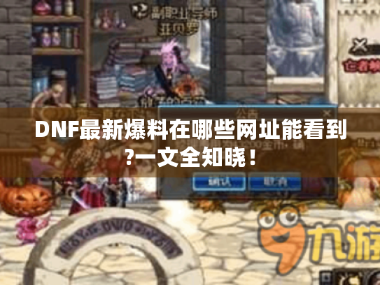 DNF最新爆料在哪些网址能看到?一文全知晓！
