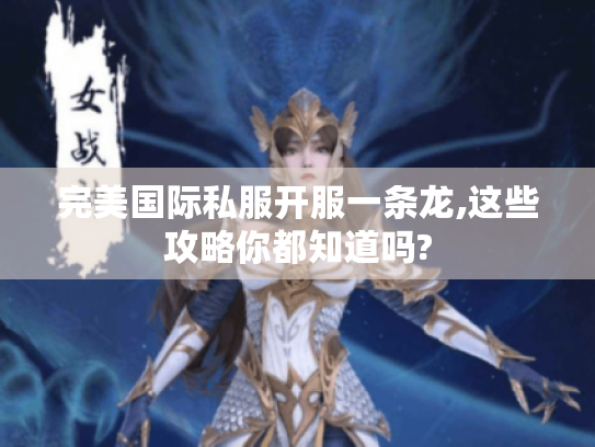完美国际私服开服一条龙,这些攻略你都知道吗?