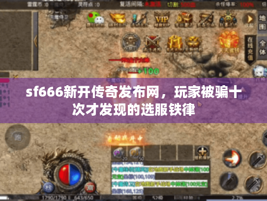 sf666新开传奇发布网，玩家被骗十次才发现的选服铁律