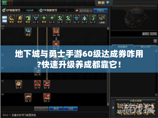 地下城与勇士手游60级达成券咋用?快速升级养成都靠它！