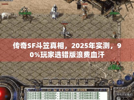 传奇SF斗笠真相，2025年实测，90%玩家选错版浪费血汗
