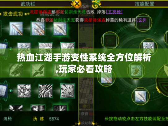 热血江湖手游变性系统全方位解析,玩家必看攻略 热血江湖手游变性系统全方位解析,玩家必看攻略