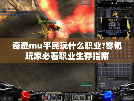 奇迹mu平民玩什么职业?零氪玩家必看职业生存指南