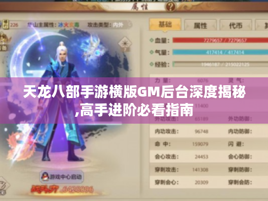 天龙八部手游横版GM后台深度揭秘,高手进阶必看指南