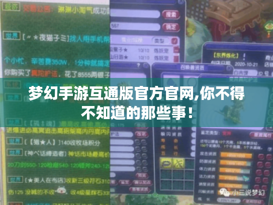 梦幻手游互通版官方官网,你不得不知道的那些事！