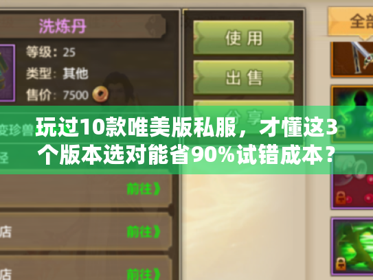 玩过10款唯美版私服,才懂这3个版本选对能省90%试错成本? 玩过10款唯美版私服,才懂这3个版本选对能省90%试错成本?