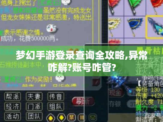 梦幻手游登录查询全攻略,异常咋解?账号咋管?